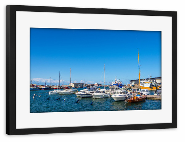 Poster mit Rahmen schwarz "Wasser, Boote und Hafen" artboxONE - Natur,Reise,Reise / Strand und Meer,Reise / Länder