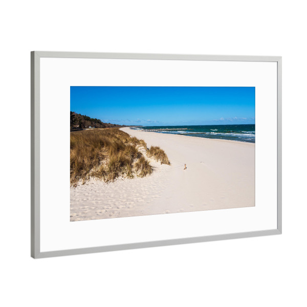 Poster mit Rahmen Silber "Düne, Strand und Wellen" artboxONE - Natur,Reise,Reise / Strand und Meer