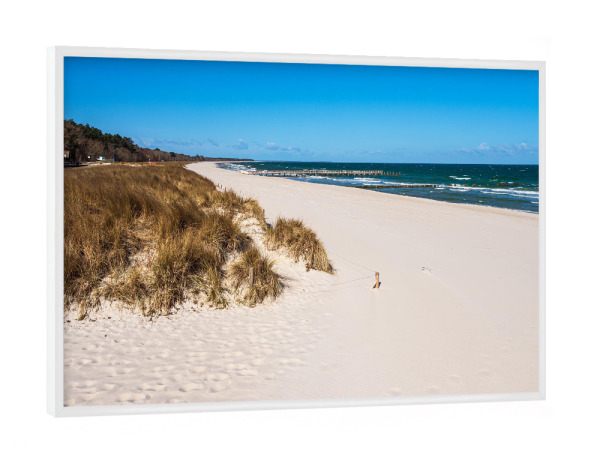 Poster mit weißem Rahmen "Düne, Strand und Wellen" artboxONE - Natur,Reise,Reise / Strand und Meer