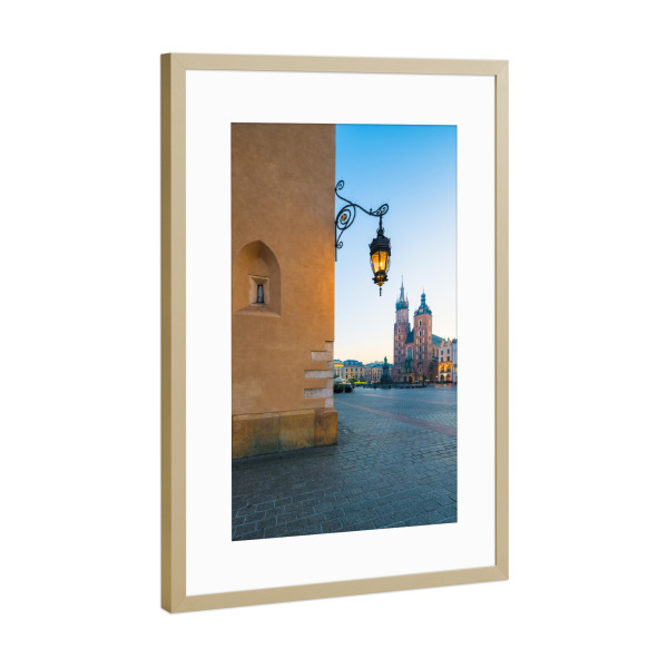 Poster mit Rahmen Gold "Krakau, Polen" artboxONE - Städte,Reise