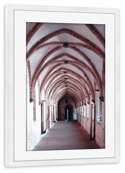 Poster mit Rahmen weiß "Klostergang" artboxONE - Reise,Architektur,Reise / Länder