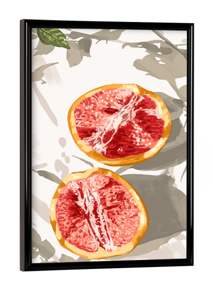 Poster mit schwarzem Rahmen "Grapefruit fürs Leben" artboxONE - Essen & Trinken