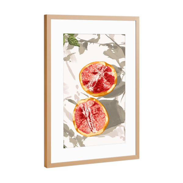 Poster mit Rahmen Kupfer "Grapefruit fürs Leben" artboxONE - Essen & Trinken