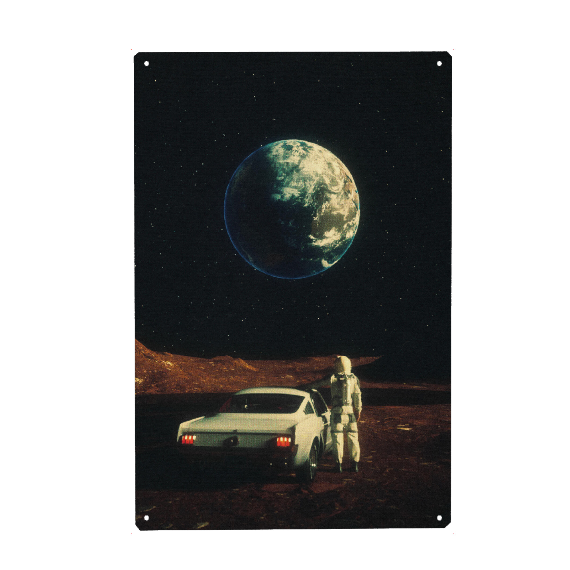 Metall Poster "Astronaut weit weg von zu Hause" artboxONE - Reise,Menschen,Automobile,Galaxy