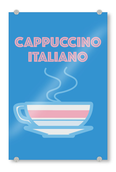 Acrylglasbild "Cappuccino blau" artboxONE - Essen & Trinken,Städte / Venedig,Reise / Länder,Städte / Rom