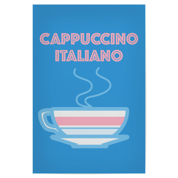 Poster 30x20 cm "Cappuccino blau" artboxONE - Essen & Trinken,Städte / Venedig,Reise / Länder,Städte / Rom