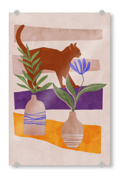 Acrylglasbild "Abstrakte bunte Katze" artboxONE - Floral,Tiere,Abstrakt