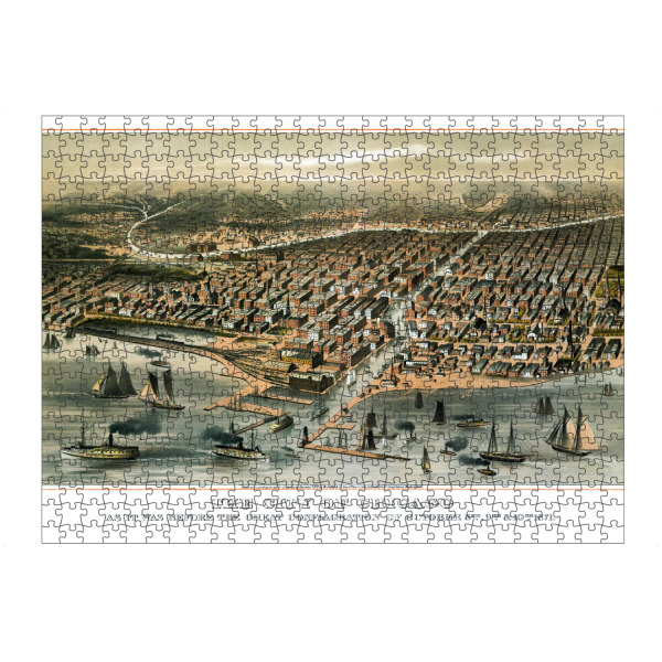 Puzzle Ravensburger "Antike Karte Chicago-Illinois" artboxONE - Städte,Kartografie