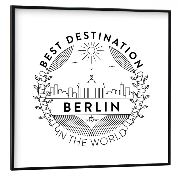 Poster mit schwarzem Rahmen 30x30 cm "Berliner Abzeichen" artboxONE - Städte,Reise