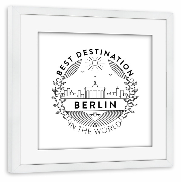 Poster mit Rahmen weiß "Berliner Abzeichen" artboxONE - Städte,Reise