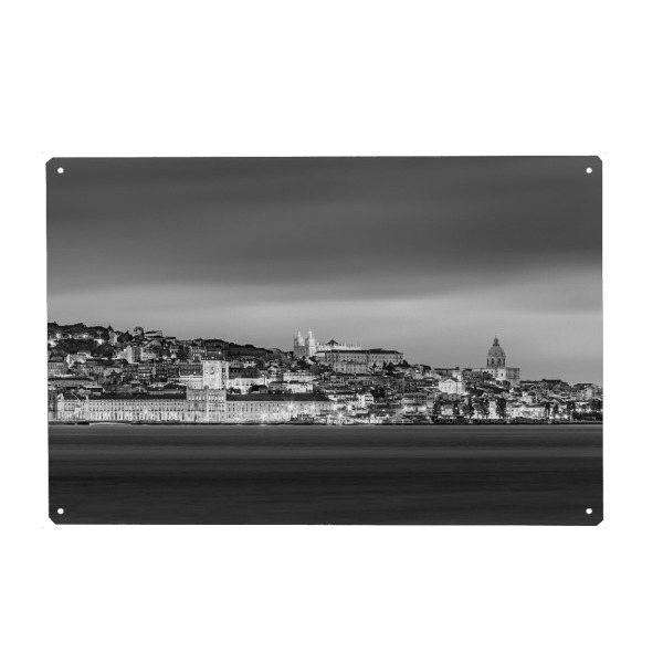 Holzbild "Skyline von Lissabon, Portugal" artboxONE - Städte