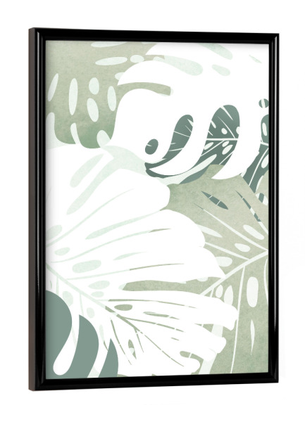 Poster mit schwarzem Rahmen "Monstera Blätter Abstrakt" artboxONE - Natur,Floral