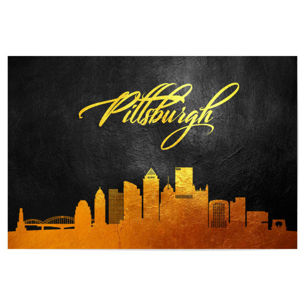 Poster "Pittsburgh Pennsylvania Gold" artboxONE - Städte - Pittsburgh,Pennsylvania,Gold,Skyline,Stadt