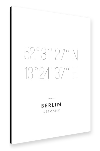 Alu-Dibond "Koordinaten Berlin" 30x20 cm artboxONE