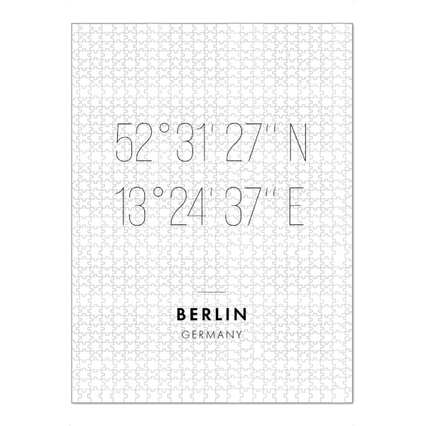 Puzzle Ravensburger "Koordinaten Berlin" artboxONE - Städte,Städte / Berlin,Reise,Schwarzweiß,Kartografie