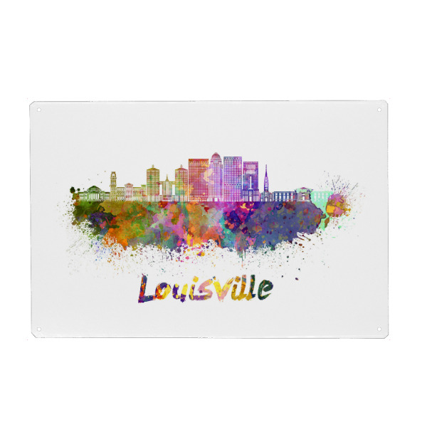 Metall Poster "LOUISVILLE Skyline in Aquarell-m" artboxONE - Städte,Abstrakt,Architektur