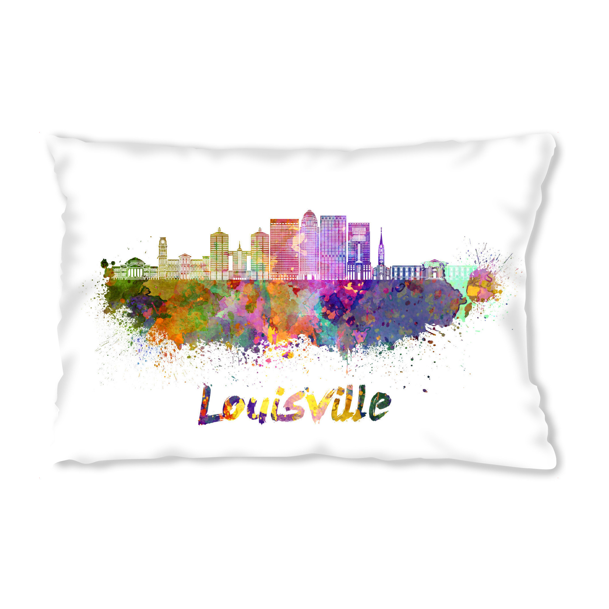 Design-Kissen "LOUISVILLE Skyline in Aquarell-m" artboxONE - Städte,Abstrakt,Architektur