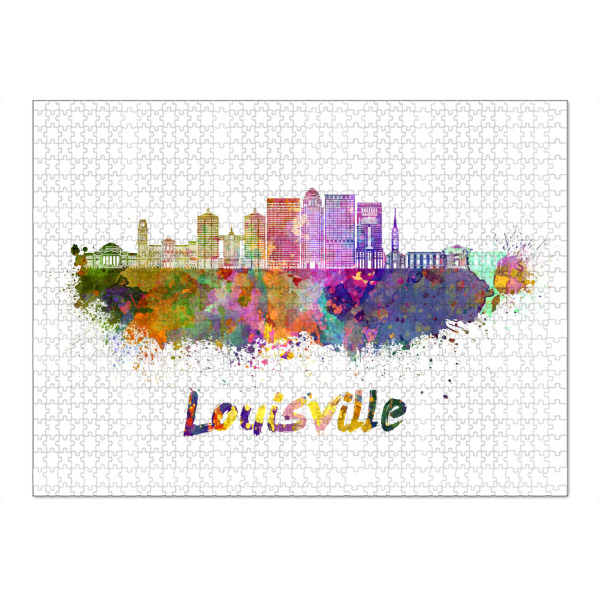 Puzzle Ravensburger "LOUISVILLE Skyline in Aquarell-m" artboxONE - Städte,Abstrakt,Architektur