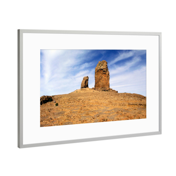 Poster mit Rahmen Silber "Roque Nublo auf Gran Canaria" artboxONE - Natur,Reise,Reise / Länder