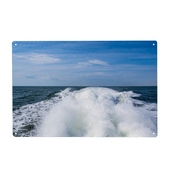 Metall Poster "Nordsee und Heckwelle" artboxONE - Natur,Reise,Reise / Strand und Meer