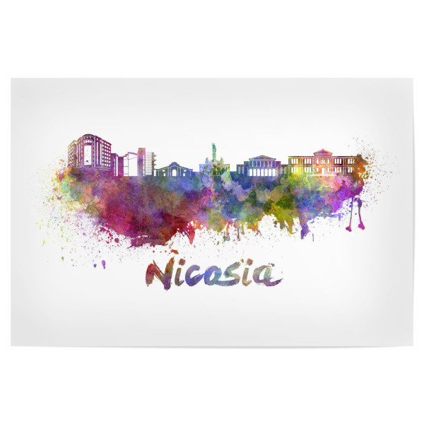 Poster 30x20 cm "NICOSIA-Skyline im Aquarell" artboxONE - Städte,Abstrakt,Architektur