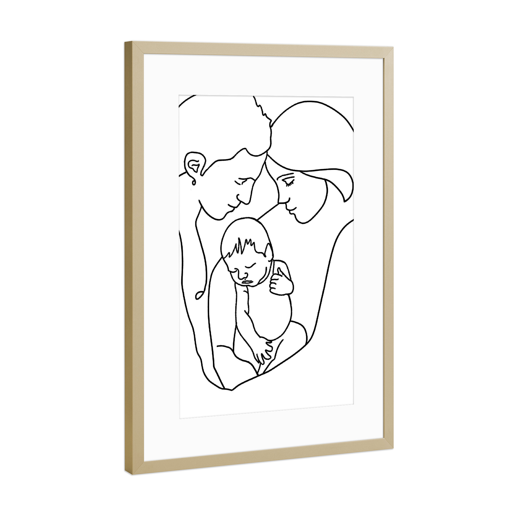 Poster mit Rahmen Gold "Wonneproppen" artboxONE - Für Kinder,Für Mama,Für Papa