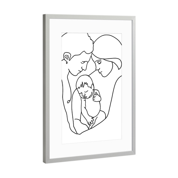 Poster mit Rahmen Silber "Wonneproppen" artboxONE - Für Kinder,Für Mama,Für Papa