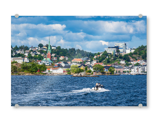 Acrylglasbild "Wasser, Boot, Arendal" artboxONE - Natur,Reise,Architektur,Reise / Strand und Meer,Reise / Länder