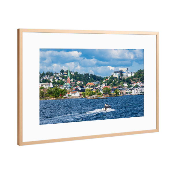 Poster mit Rahmen Kupfer "Wasser, Boot, Arendal" artboxONE - Natur,Reise,Architektur,Reise / Strand und Meer,Reise / Länder