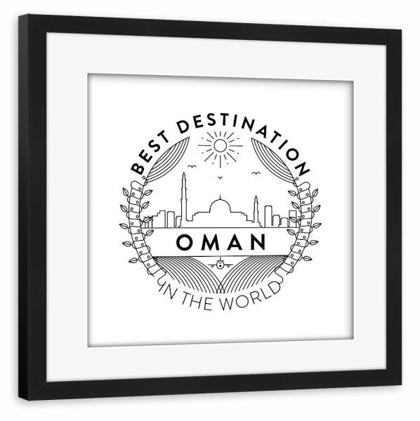 Poster mit Rahmen schwarz "Oman-Abzeichen" artboxONE - Städte,Reise