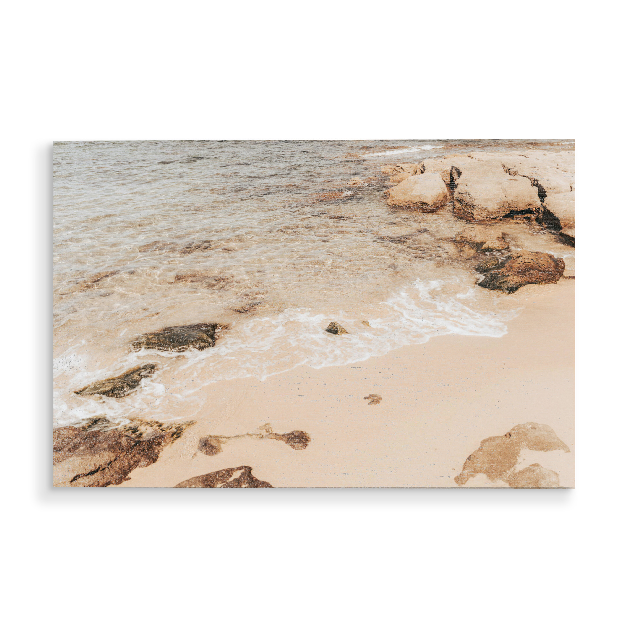 Holzbild "Mellow Beach" artboxONE - Natur,Reise,Reise / Strand und Meer - Meer,Strand,Beach,Sea,Soft,Beige,Nude,Natur,Landschaft