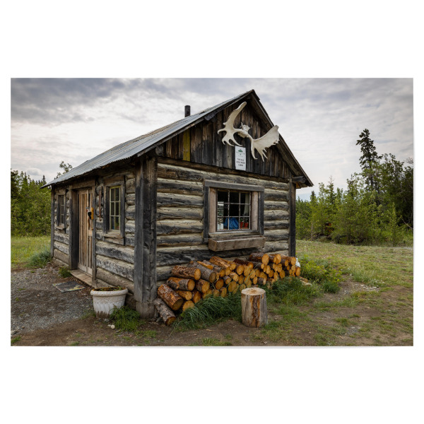 Poster "Goldsucher Blockhütte in Kanada" artboxONE - Architektur - Kanada,Alaska,Yukon,Blockhaus,Hütte,Goldsucher,Wildnis,Haus