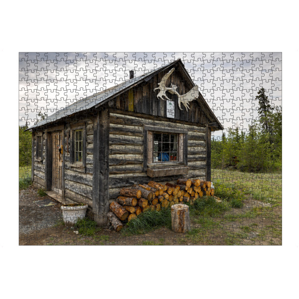 artboxONE Puzzle "Goldsucher Blockhütte in Kanada" artboxONE - Architektur - Kanada,Alaska,Yukon,Blockhaus,Hütte,Goldsucher,Wildnis,Haus