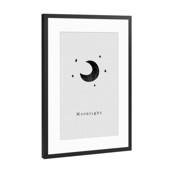 Poster mit Rahmen Schwarz (Metallic) "Quote Set - Moonlight" artboxONE - Typografie,Natur,Musik,Festivals,Galaxy