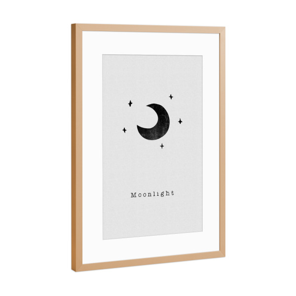 Poster mit Rahmen Kupfer "Quote Set - Moonlight" artboxONE - Typografie,Natur,Musik,Festivals,Galaxy