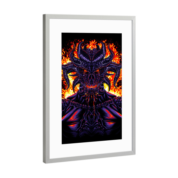 Poster mit Rahmen Silber "Dämon aus der Hölle" artboxONE - Comic