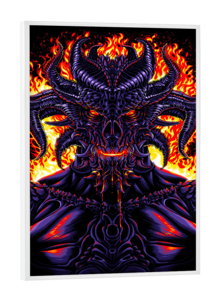 Poster mit weißem Rahmen "Dämon aus der Hölle" artboxONE - Comic