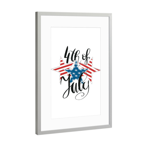 Poster mit Rahmen Silber "4. Juli" artboxONE - Festivals,Lustig