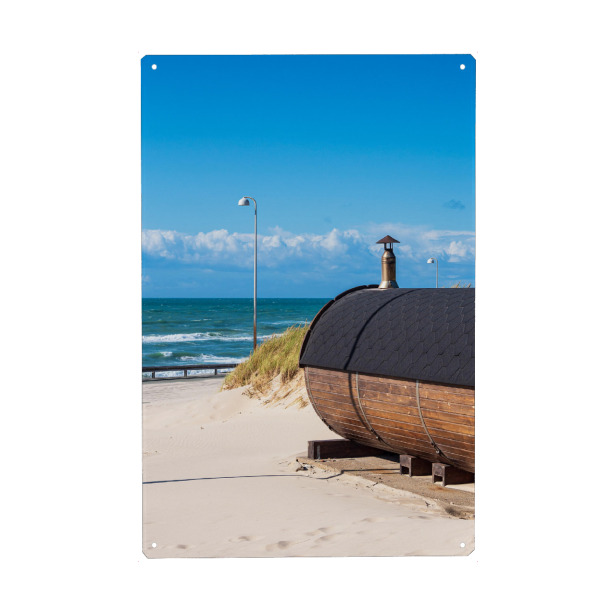 Metall Poster "Sand, Düne, Laterne" artboxONE - Natur,Reise,Architektur,Reise / Strand und Meer,Reise / Länder