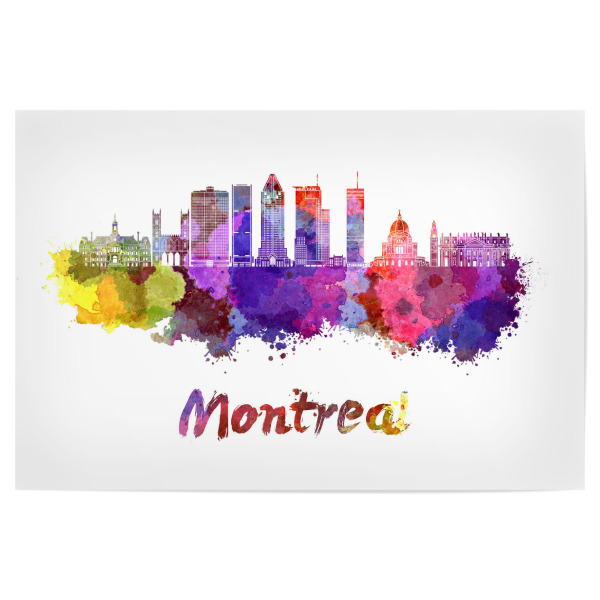 Poster "Skyline von MONTREAL in Aquarell-r" artboxONE - Städte,Abstrakt,Architektur