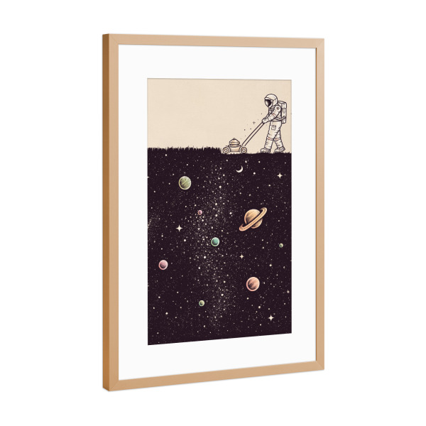 Poster mit Rahmen Kupfer "Enkel Dika - Space Cut" artboxONE - Männer,Galaxy,Lustig