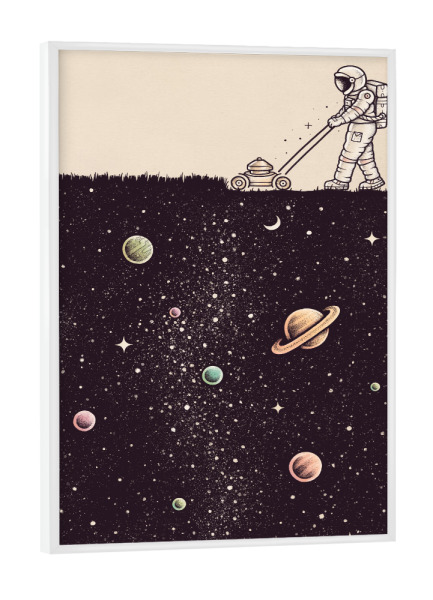 Poster mit weißem Rahmen "Enkel Dika - Space Cut" artboxONE - Männer,Galaxy,Lustig