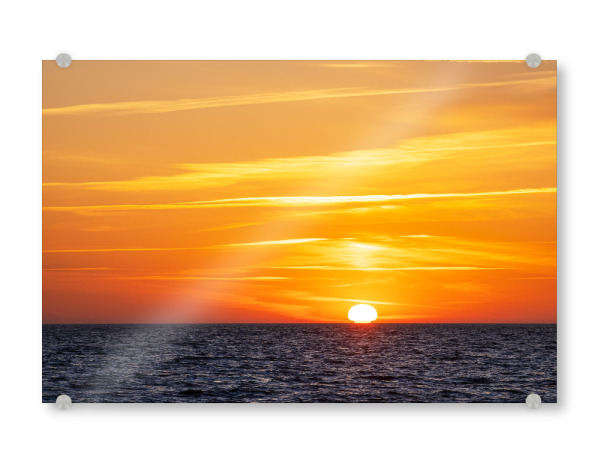 Acrylglasbild "Sonnenuntergang, Wasser, Himmel" artboxONE - Natur,Reise,Reise / Strand und Meer