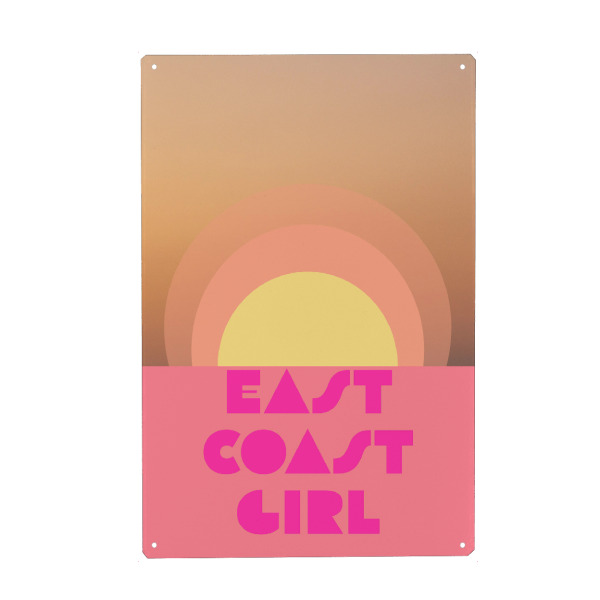 Holzbild "Ostseemädchen Illustration" artboxONE - Typografie,Abstrakt,Reise / Strand und Meer