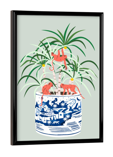 Poster mit schwarzem Rahmen "Tropischer Bonsai" artboxONE - Tiere