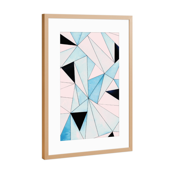 Poster mit Rahmen Kupfer "Geometrische Auswaschung" artboxONE - Abstrakt,Geometrie