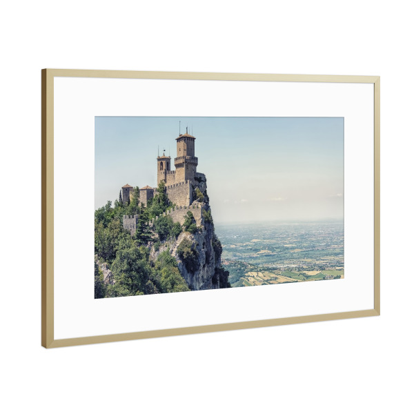 Poster mit Rahmen Gold "Republik San Marino" artboxONE - Städte,Natur,Reise,Architektur,Reise / Länder