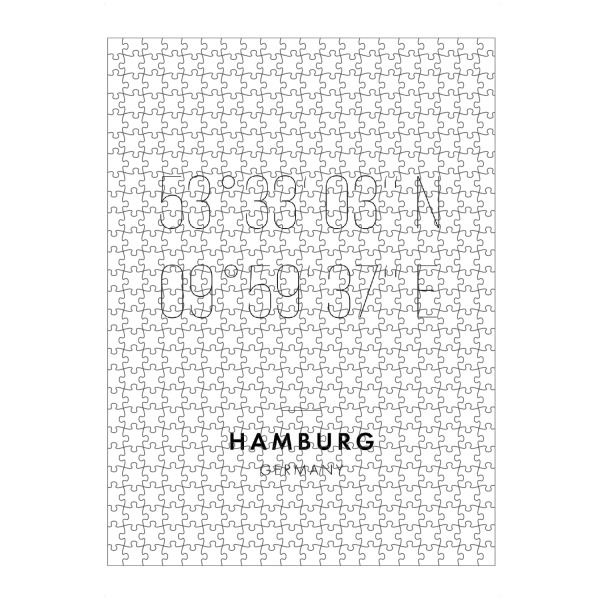 artboxONE Puzzle "Koordinaten Hamburg" artboxONE - Städte,Städte / Hamburg,Reise,Schwarzweiß,Kartografie