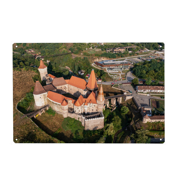 Holzbild "Die Burg Hunedoara in Rumänien" artboxONE - Städte,Architektur