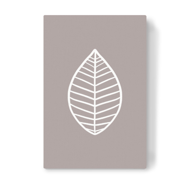 Leinwandbild "Blatt auf Pastell Taupe" artboxONE - Natur,Floral,Abstrakt,Geometrie
